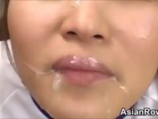 E shëmtuar aziatike e dashura brutalisht i përdorur dhe cummed në