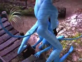 Avatar divinity anal fucked by huge blue putz